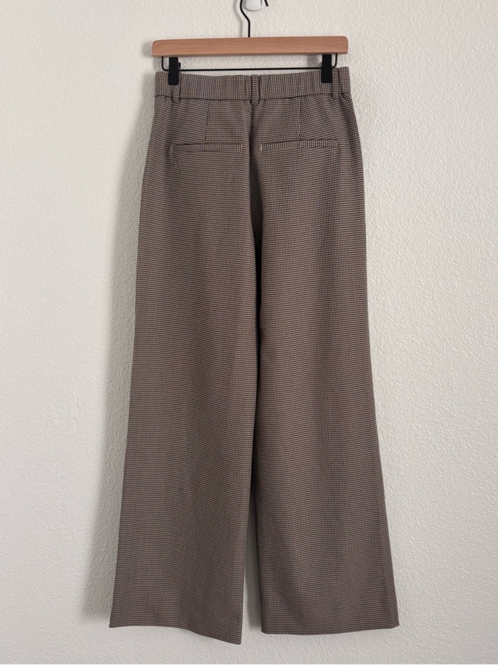 NWT Abercrombie & Fitch Size 27 Brown Herringbone Sloane Tailored Wide Leg Pant - Picture 6 of 6